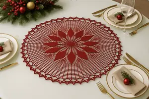 Aula: centro de mesa vermelho grande
